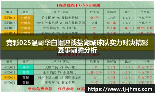 竞彩025温哥华白帽迎战盐湖城球队实力对决精彩赛事前瞻分析